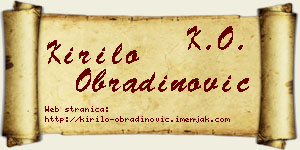 Kirilo Obradinović vizit kartica